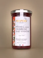 Confiture Pêche Framboise & Baie verveine